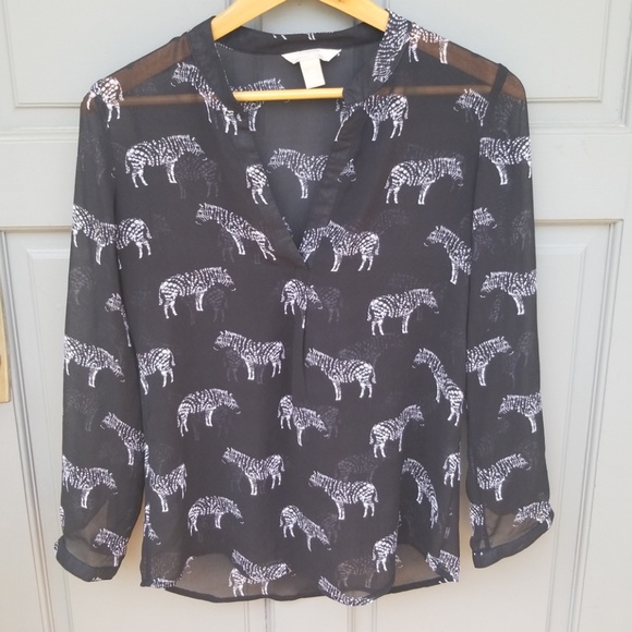 Banana Republic Tops - Banana Republic sheer zebra blouse